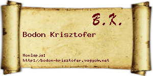 Bodon Krisztofer névjegykártya