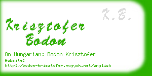 krisztofer bodon business card